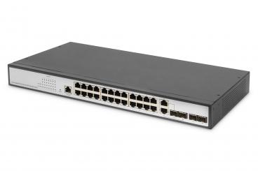 24-Port Gigabit Switch, 19 Zoll, Managed, 2 Uplinks 